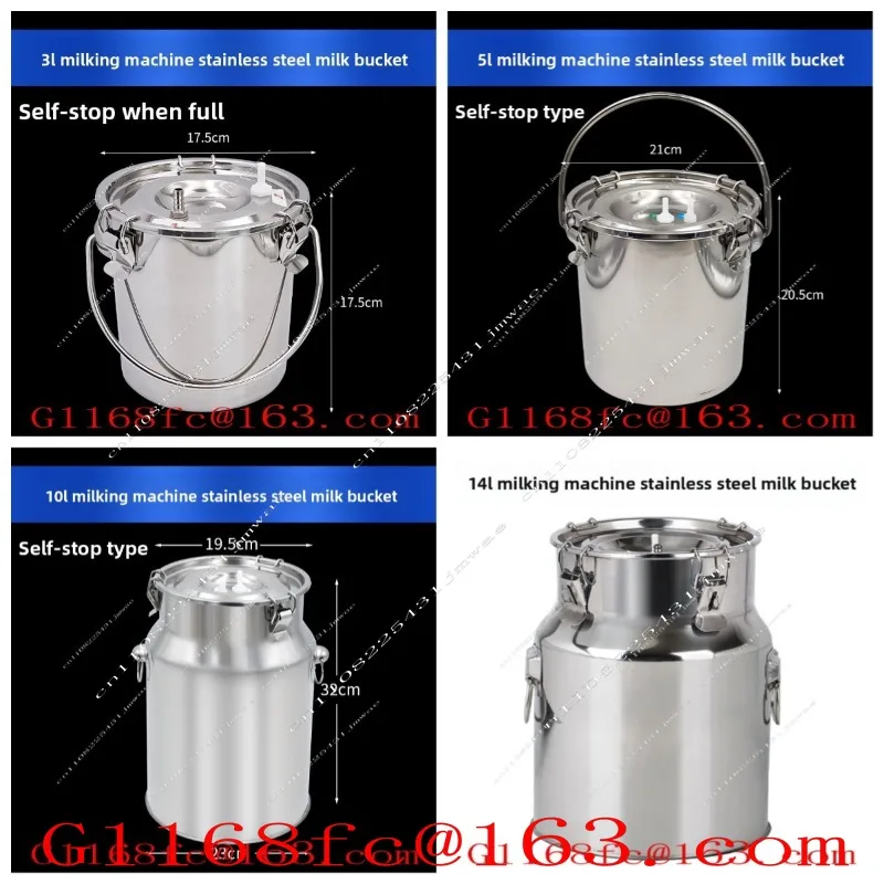Milking Machine Accessories Electric Pulsation Host 3L5L10L14L Stainless Steel Milk Bucket