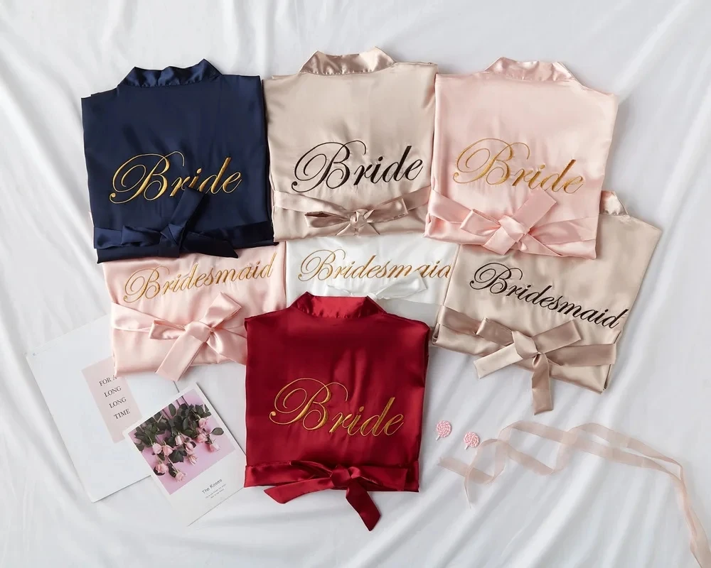 Bride with Team Bride Bathrobe Bride To Be Bridal Shower Bachelorette Party Wedding Decoration Mariage Hen Party Bridesmaid Gift