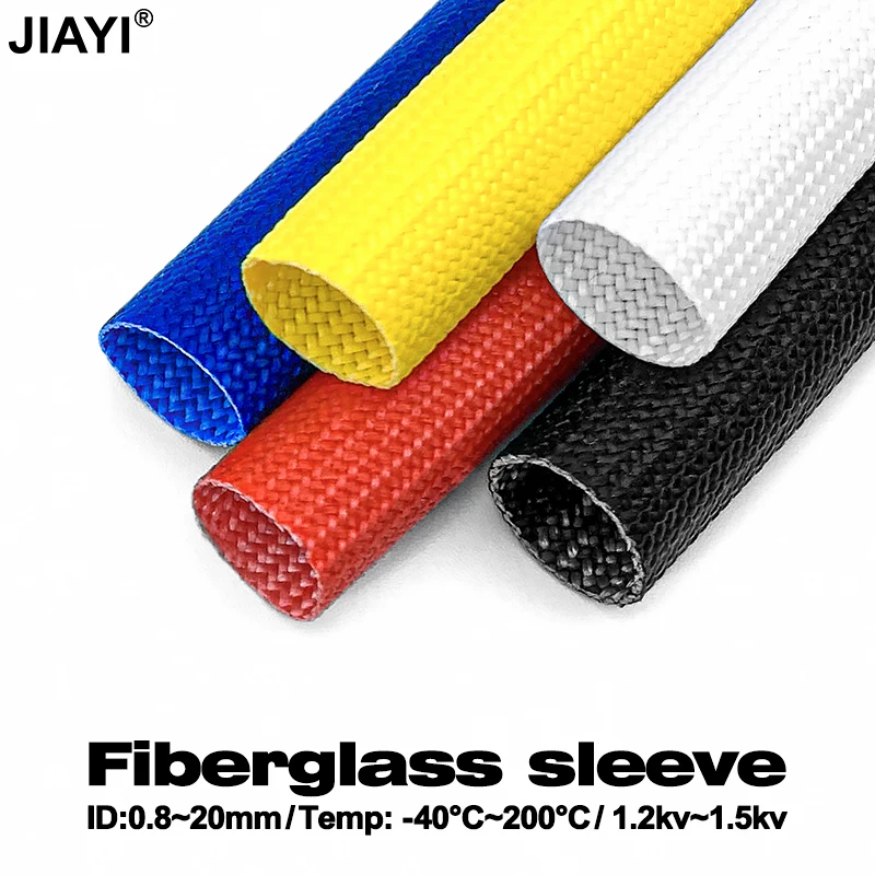 Fiberglass Sleeve 1- 14mm Silicone Resin Coated Insulated Soft Chemical Glass Fiber Braided Tube High Temperature Pipe Wire Wrap