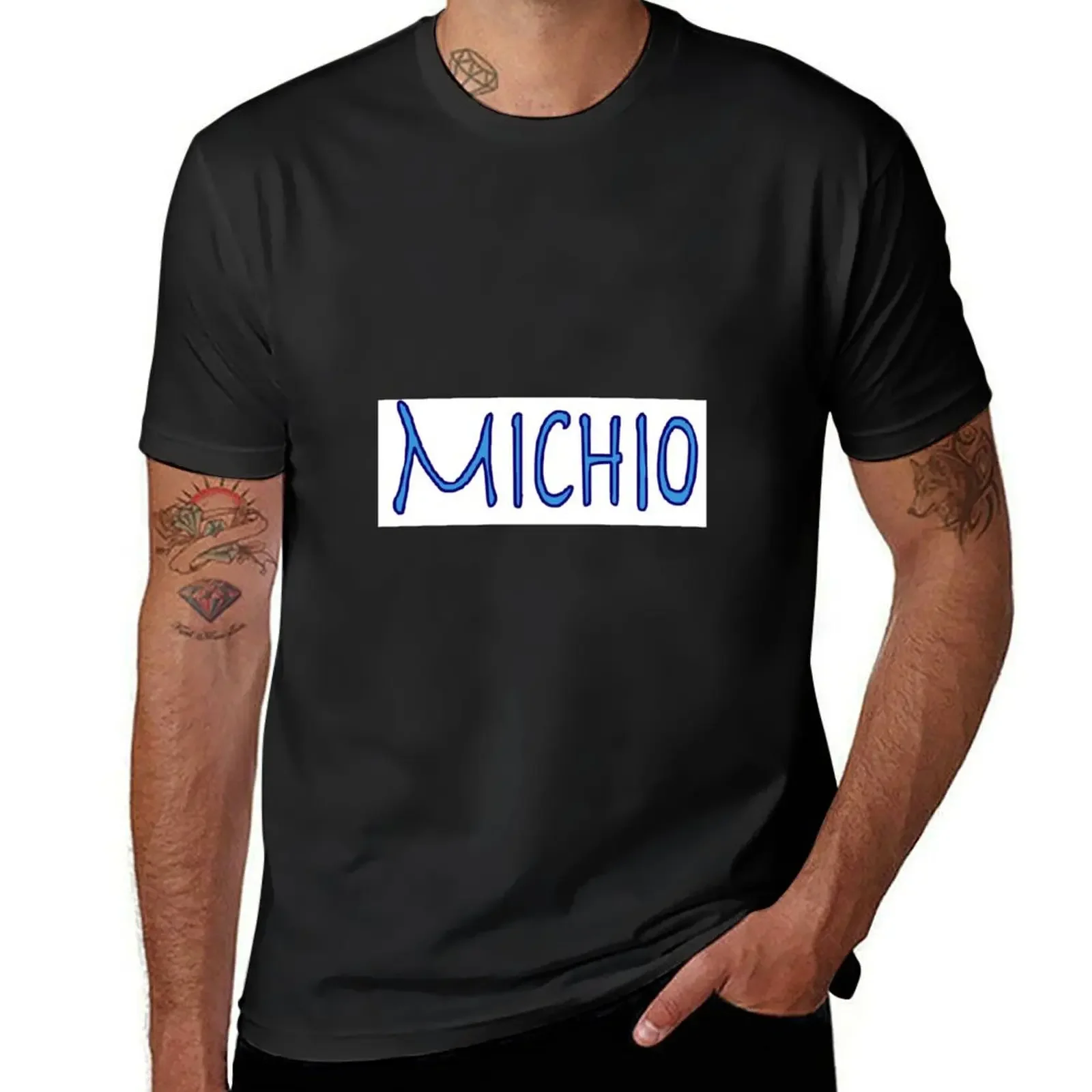 Michio T-Shirt boys whites shirts graphic oversized t shirt men