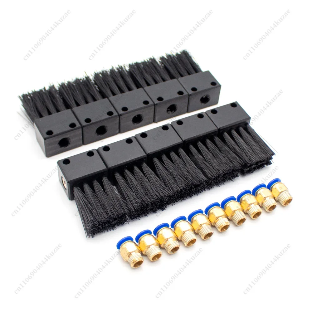 FMT 10PCS 40mm Nylon Lubricating Brush, Wear Resistant Industrial Oiling Brush with 6mm Quick Plug