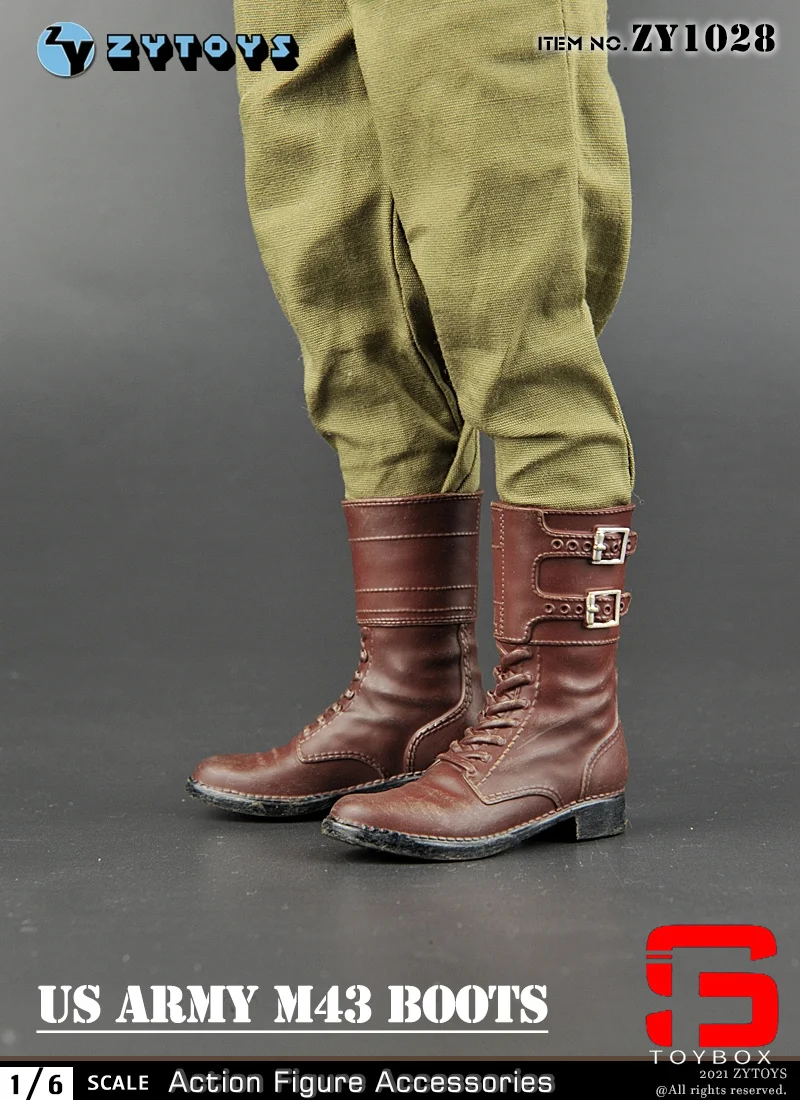 W magazynie ZYTOYS ZY1028 1/6 Skala US Army M43 Brązowe buty bojowe Męskie buty żołnierza Model Pasuje do 12-calowych lalek z figurkami akcji