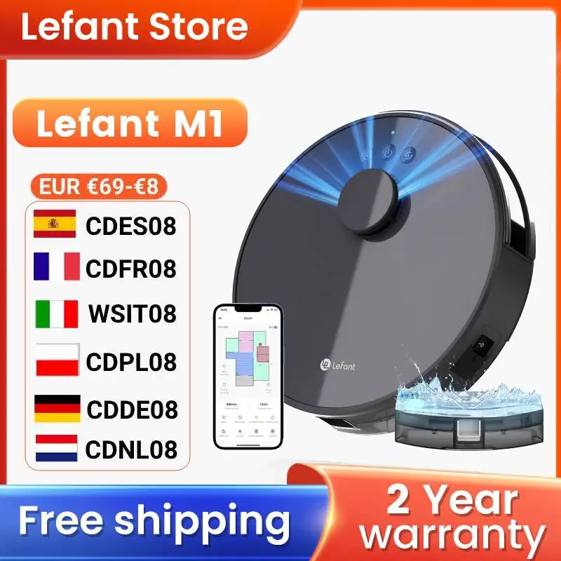 LEFANT M1 Robot Vacuum Cleaner with Multi-Floor Mapping, 4000Pa, 4000 mAh Battery, LDS Navigation,APP/Alexa,smart Home appliance