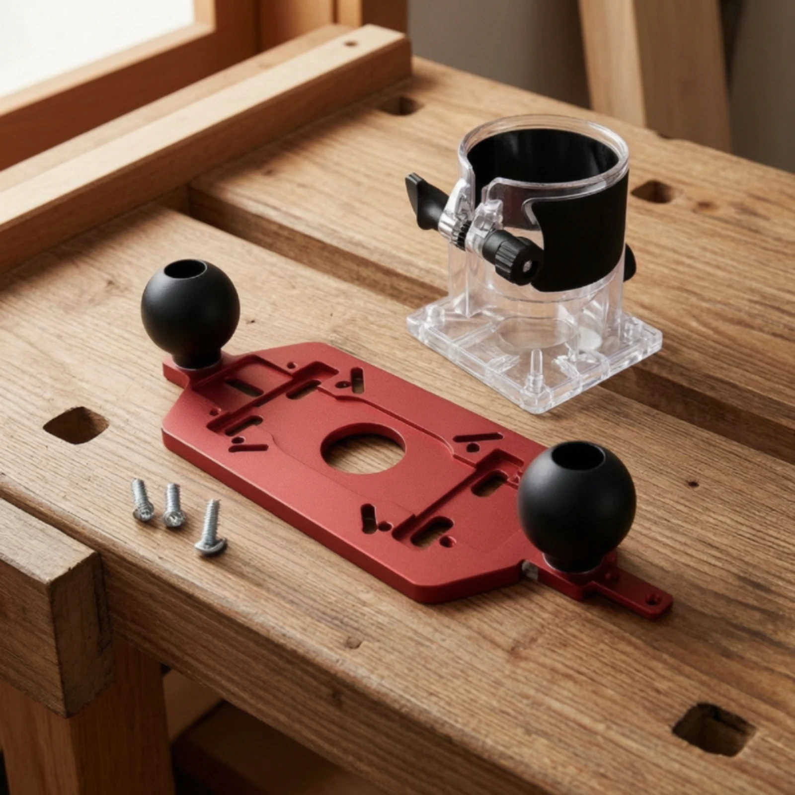 Router Base Plate with Handles Stable Router Base Plate with Handle Slotted Adjustable for Woodworkers, Woodworking