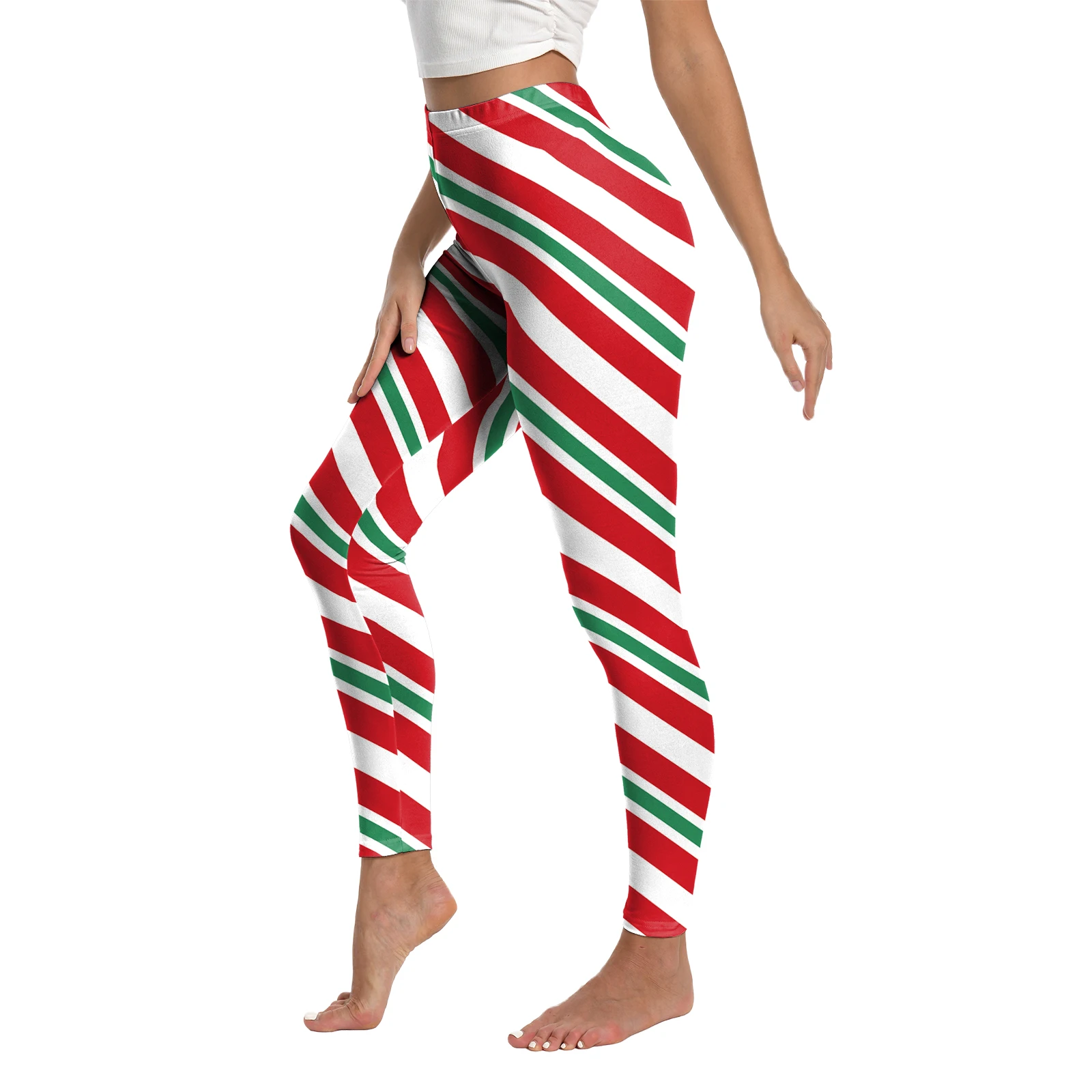 عيد الميلاد المرأة طماق الرنة طباعة الجوارب البوليستر دنة مزيج مرونة الخصر الخريف والشتاء الملابس