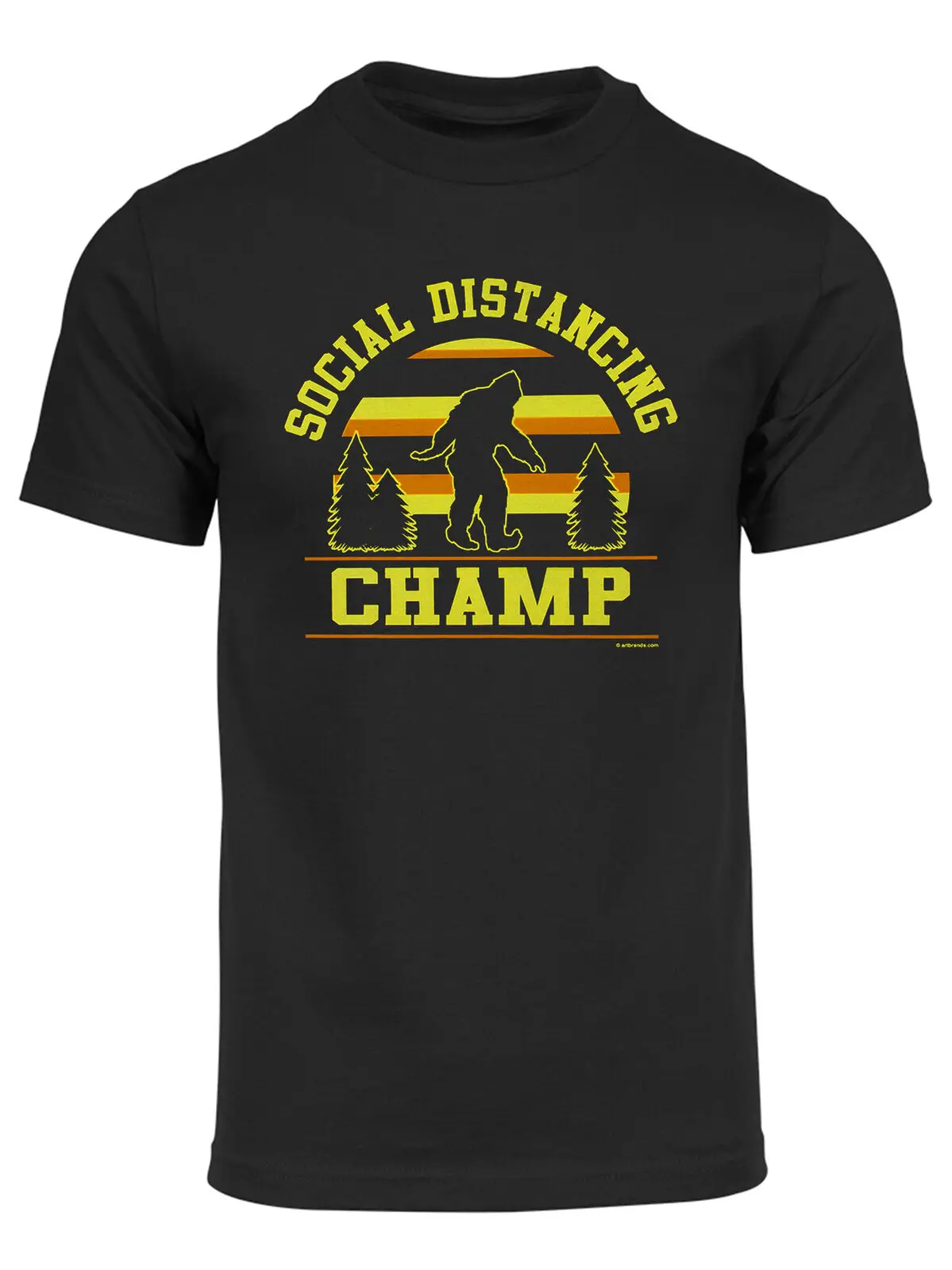 Gravity Trading Mens Social Distancing Champ Bigfoot Short-Sleeve T-Shirt