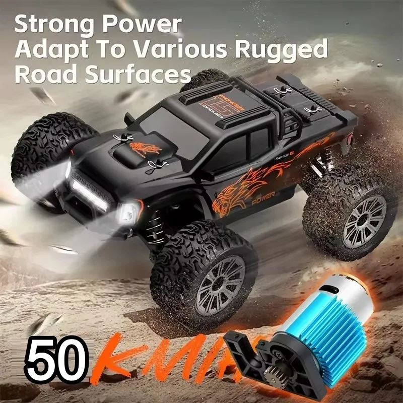 

50KM/H High Speed 1/16 RC Racing Car Off-Road Climbing Car 2.4G 4WD Electric Remote Control Climbing Truck with LED Lights Cars