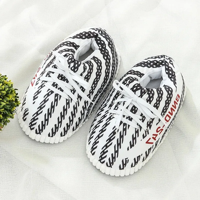 Women/Men One Size Sneakers Unisex Winter Warm Home Slippers Lady Indoor Cotton Shoes Woman House Floor Slippers Drop shopping