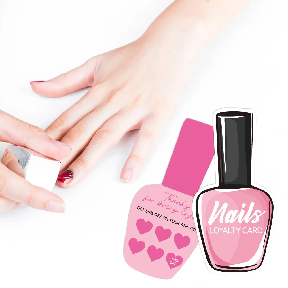 50pcs 손톱 명함 네일 충성도 종이 카드 보드에 누르십시오 보드 손톱 액세서리 도구에 고객 시계에 대한 네일 카드
