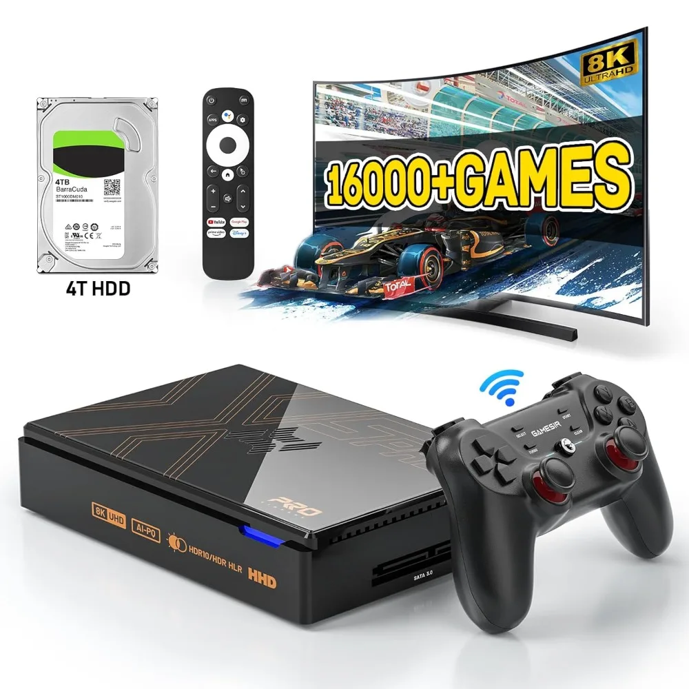 

Retro Game Console with 16000+ Games Rockchip RK3588S Emulator TV Box 8K UHD SATA 3.1 BT 5.0 Wireless Controllers