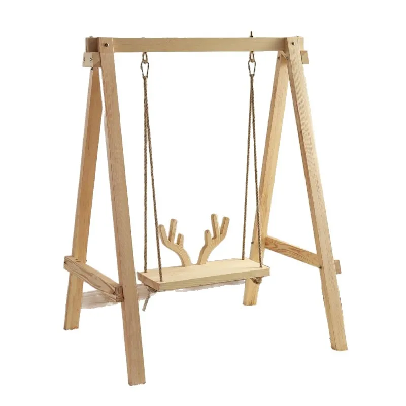 

Outdoor swing yard terrace rocking chair solid wood courtyard children hanging chair balcony leisure