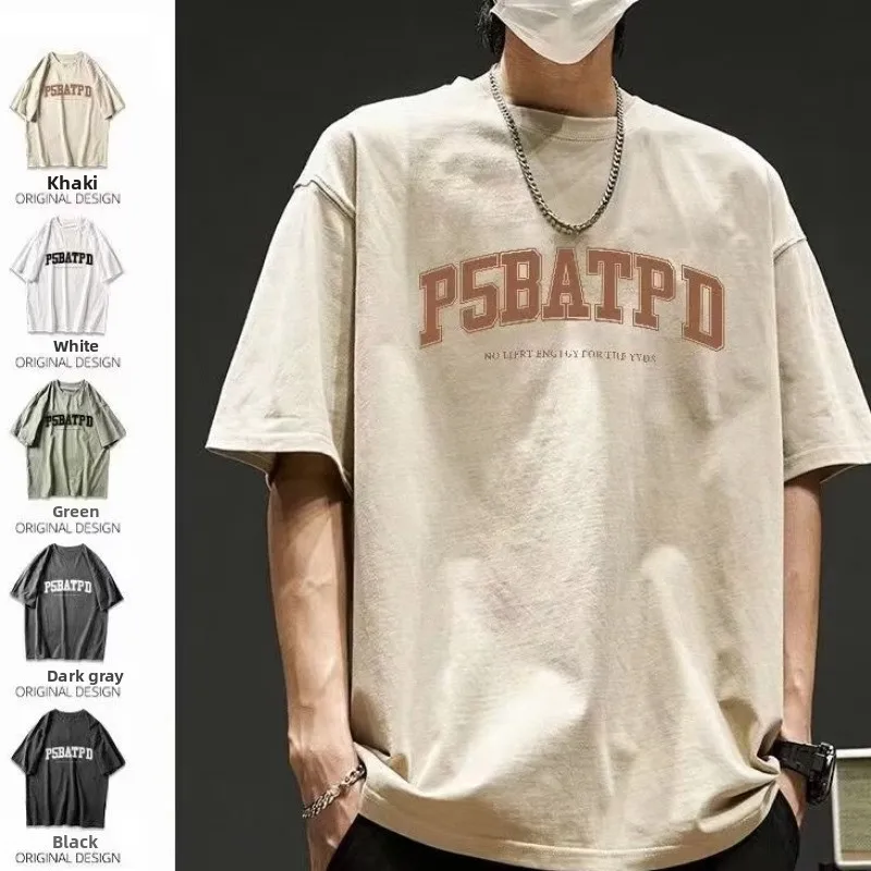 

Летняя мужская футболка из ледяного шелка f Sve, японская молодежная универсальная футболка с буквенным принтом, свободная круглая дышащая футболка из полиэфирного волокна...