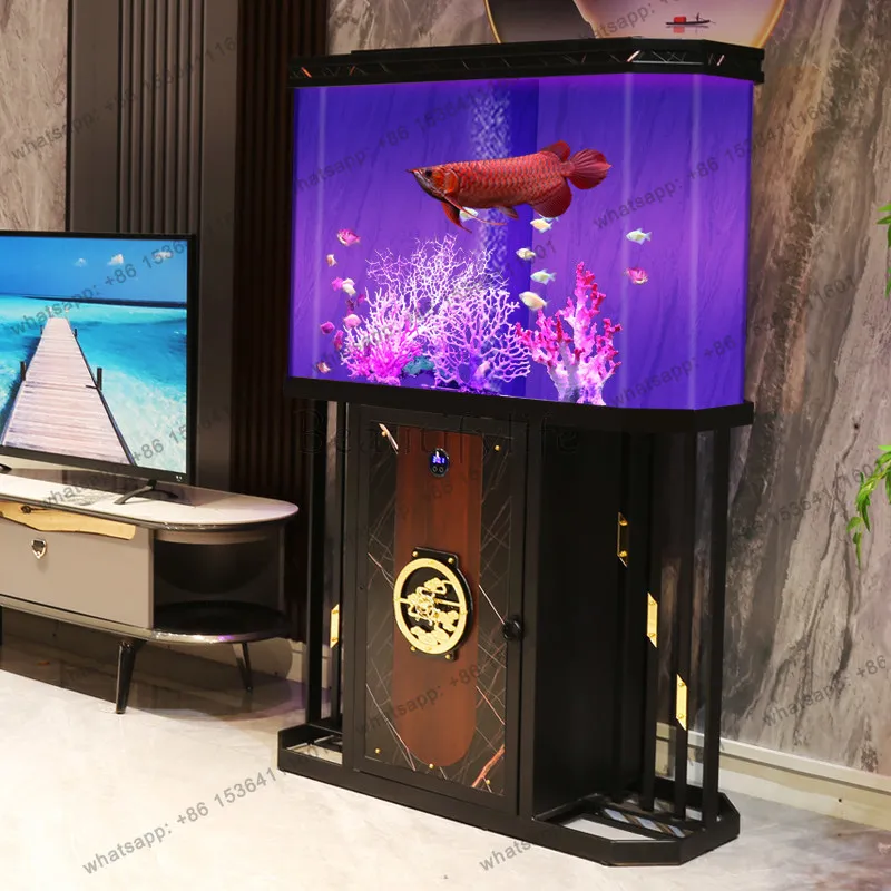 LJYNew acrylic medium-sized living room fish tank screen free water ecological lazy fish tank