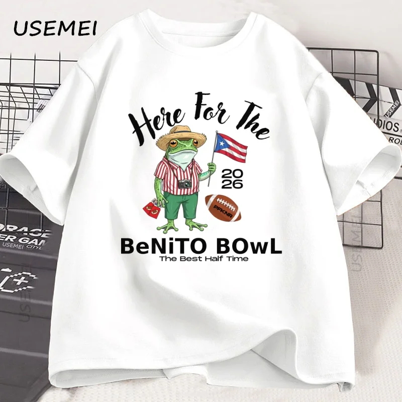 هنا لBeniito Bowl تي شيرت بورتوريكو لكرة القدم تي شيرت باد باني سوبر بول 2026 أفضل المشجعين نصف الوقت تي شيرت الشارع الشهير