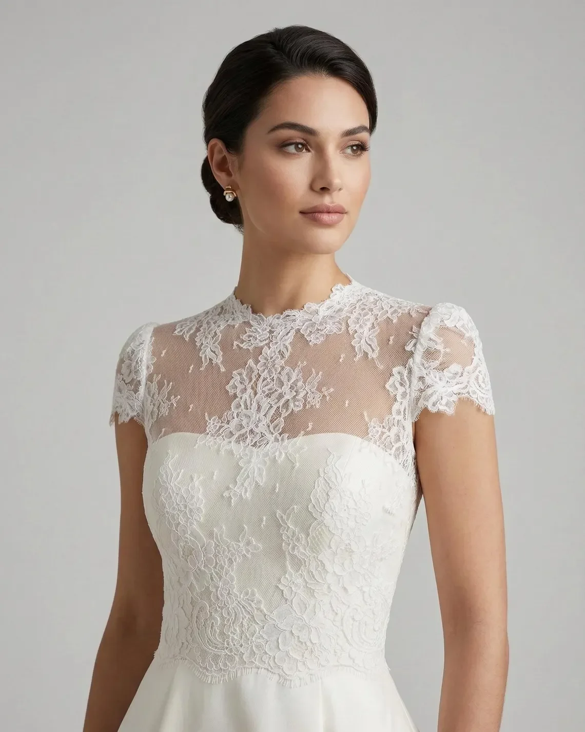 

Customized Short Sleeves Wedding Boleros O neck Bride Capes Bridal Shrug Formal Party Jacket Women Wrap