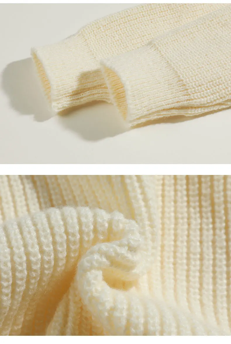 เสื้อสเวตเตอร์ซิปครึ่งตัว ผู้ชาย ฤดูใบไม้ร่วงและฤดูหนาว คอสูง แบรนด์แฟชั่น เสื้อซับใน เสื้อท็อปลำลอง เสื้อไหมพรมคู่รัก