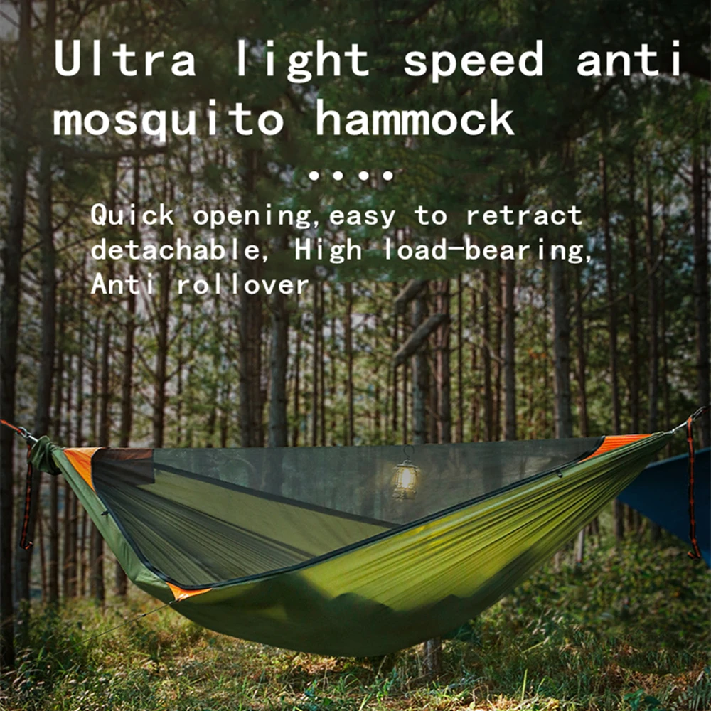 

Outdoor Camping Hammock With Mosquito Net Garden Portable Anti Rollover Sleeping Hanging Hammocks Swing For Tourist Nature Hike