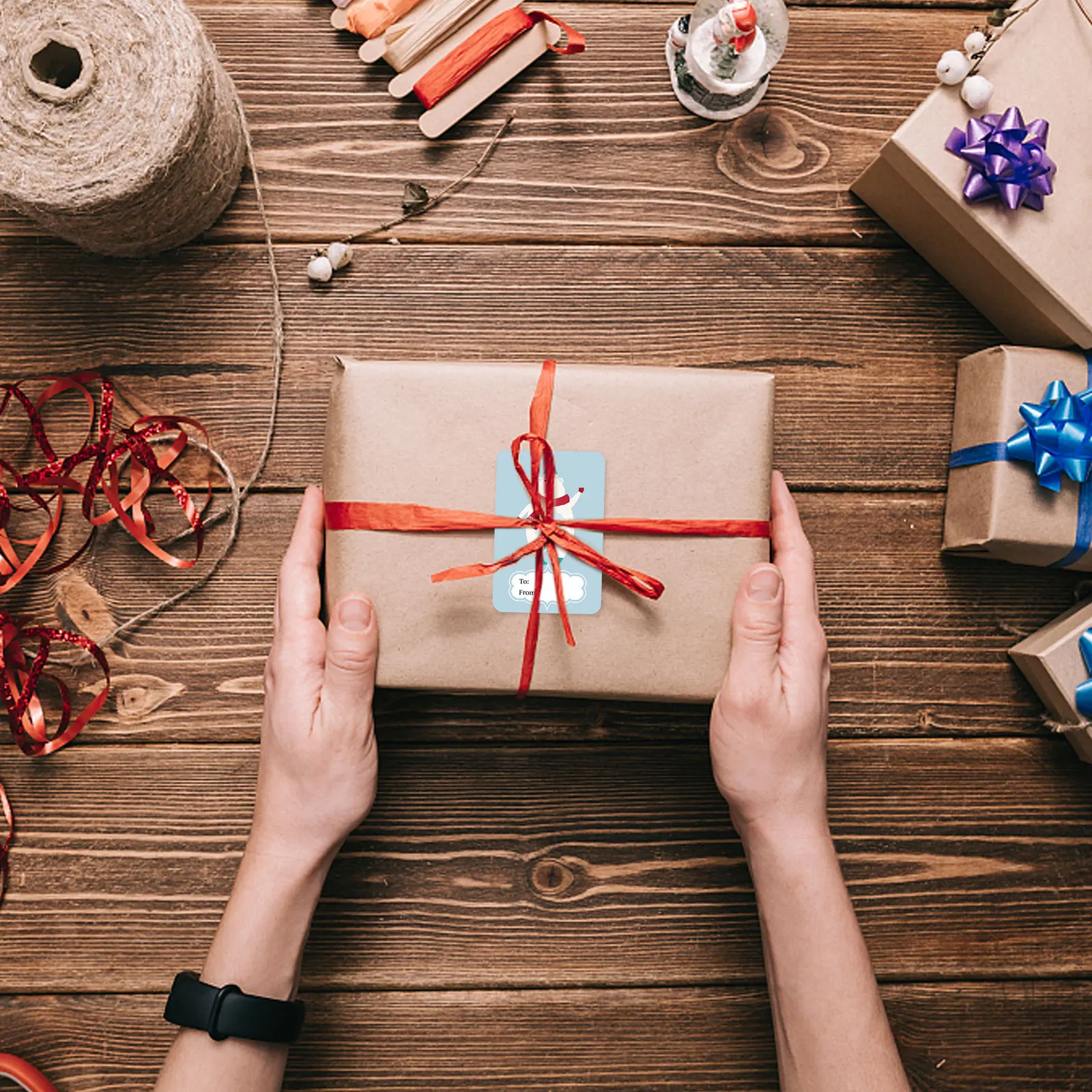 علامات هدايا العيد، ملصقات عيد الميلاد، أنماط متنوعة ذاتية اللصق لبطاقات المعايدة DIY، ملصق هدايا لسكرابوكينغ