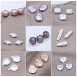 3Pcs Natural Freshwater Pearl Bead Water Drop Bead Round Cute Heart Shape Baroque Beads for DIY Women Jewelry Necklace Making
