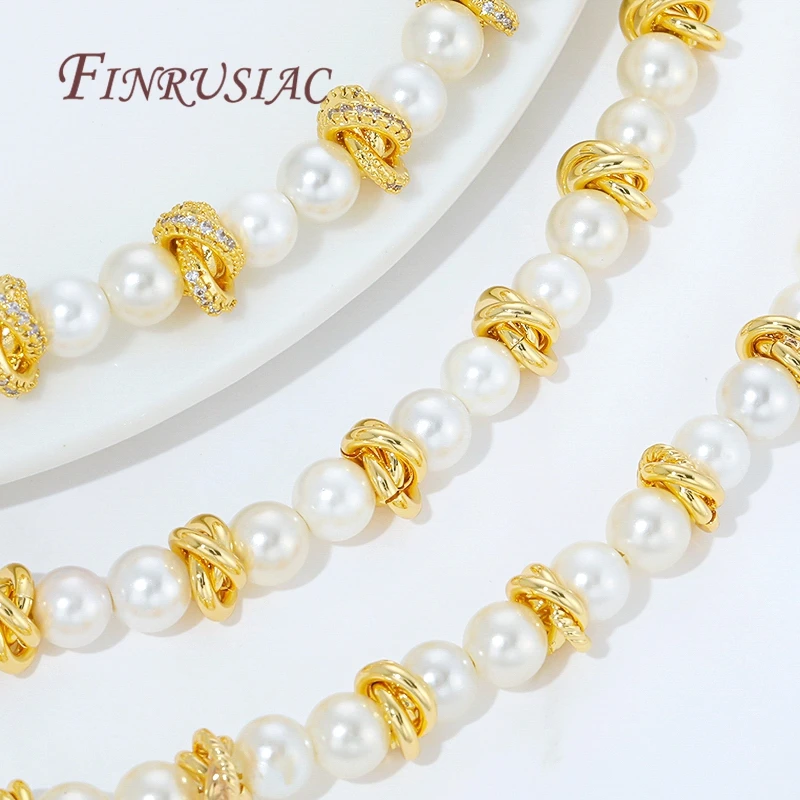 2/4 Stück 18K vergoldete Messing-Twist-Perlen für Armbänder, Metall-Trennperlen, Abstandhalterperlen für die Schmuckherstellung, DIY-Zubehör – Detail 18