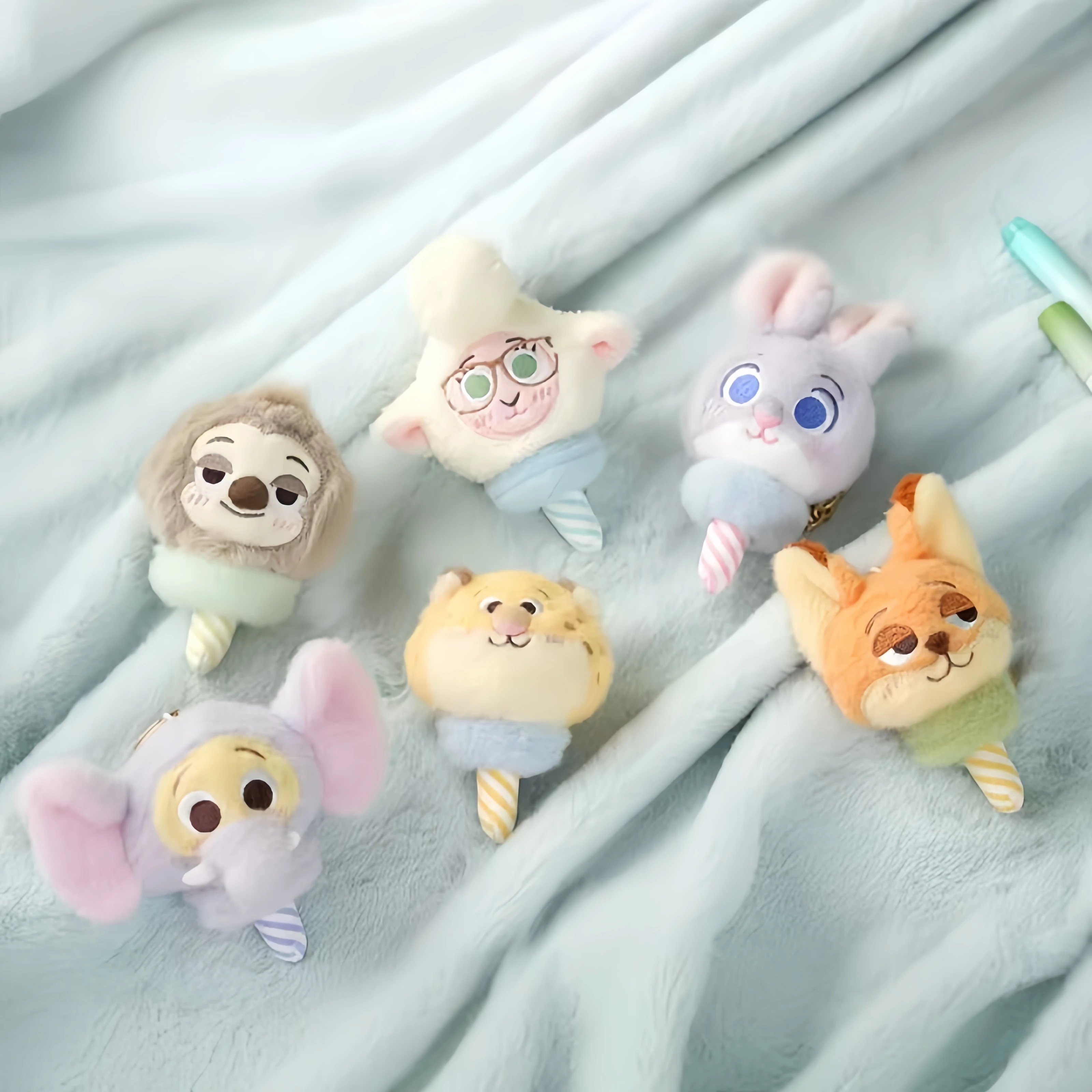 Cotton Candy Series Judy Hopps Nick Wilde Backpack Pendant Plush Toy Cartoon Cute Doll keyring Children's Birthday Present