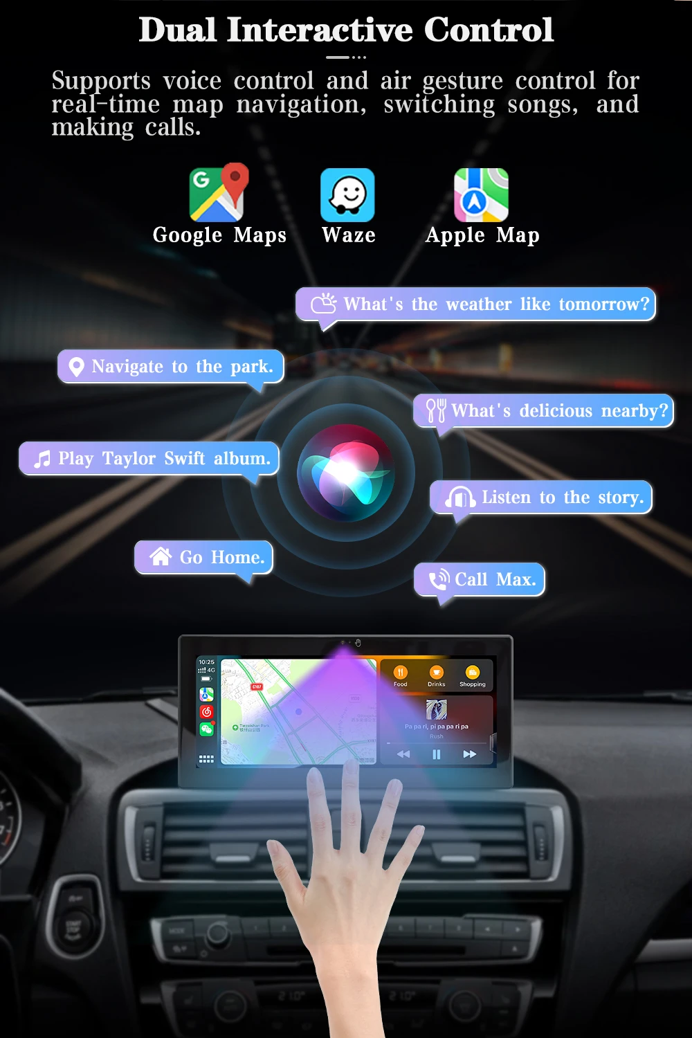 AUTOTOP 10.25'' 8+128G 1920*720P Car Gesture Control Screen Carplay Android Auto For BMW X3 F25 CIC NBT 2011-2017,BT 4G LTE WIFI