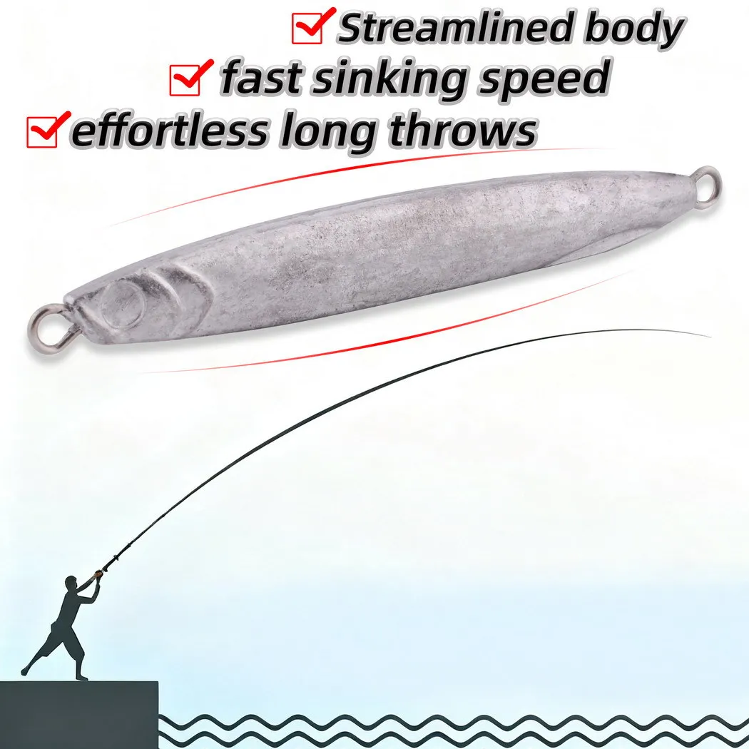 New Hot Slim Unpainted Jig Lead Fish Shore Cast Long Cast Sinking Lifelike Freshwater Saltwater Basses Mackerels Fishing Tackles