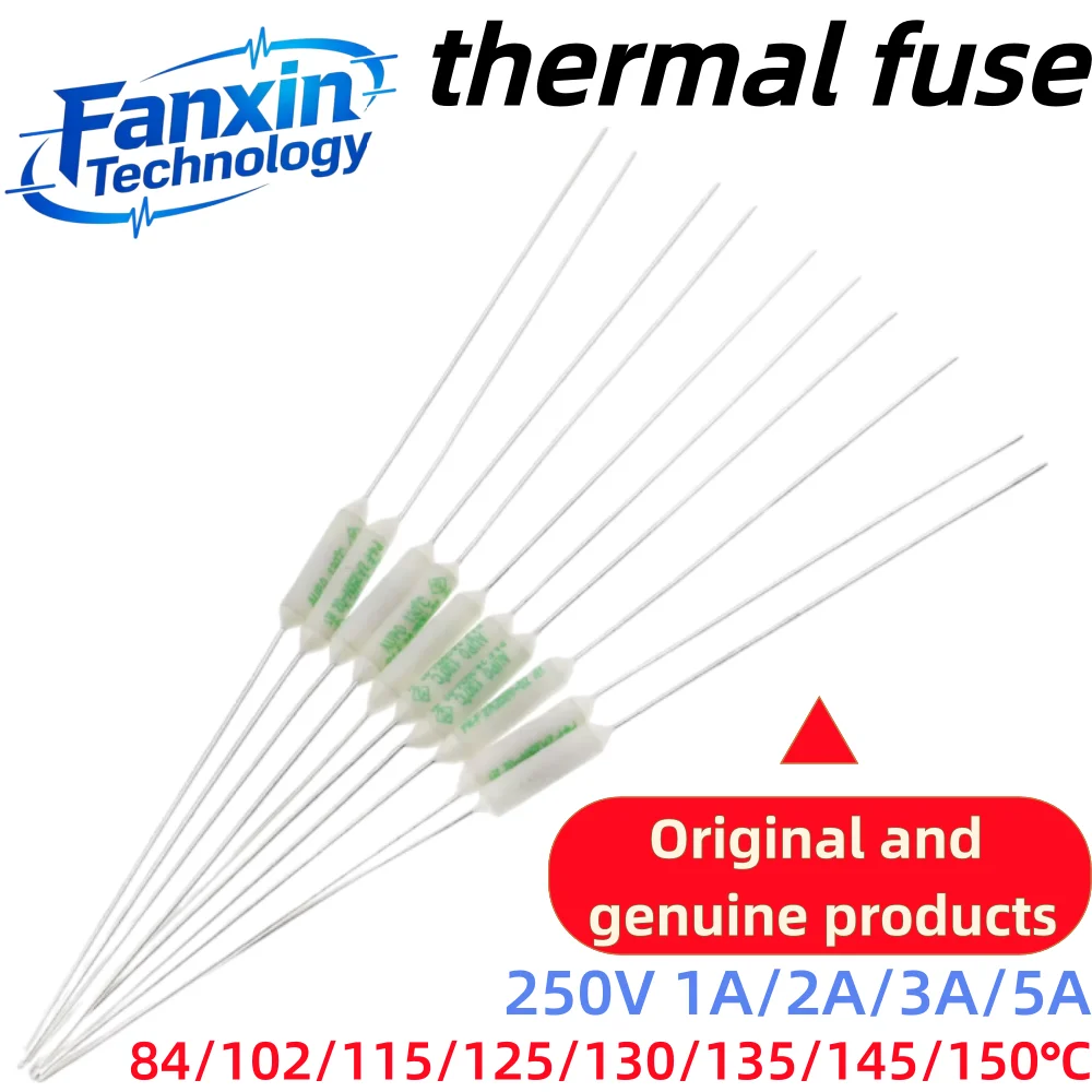 10-1pcs,Temperature Fuse JET RF AUPO 1A 2A 3A 5A 250V 84/102/115/125/130/135/145/150C Degrees