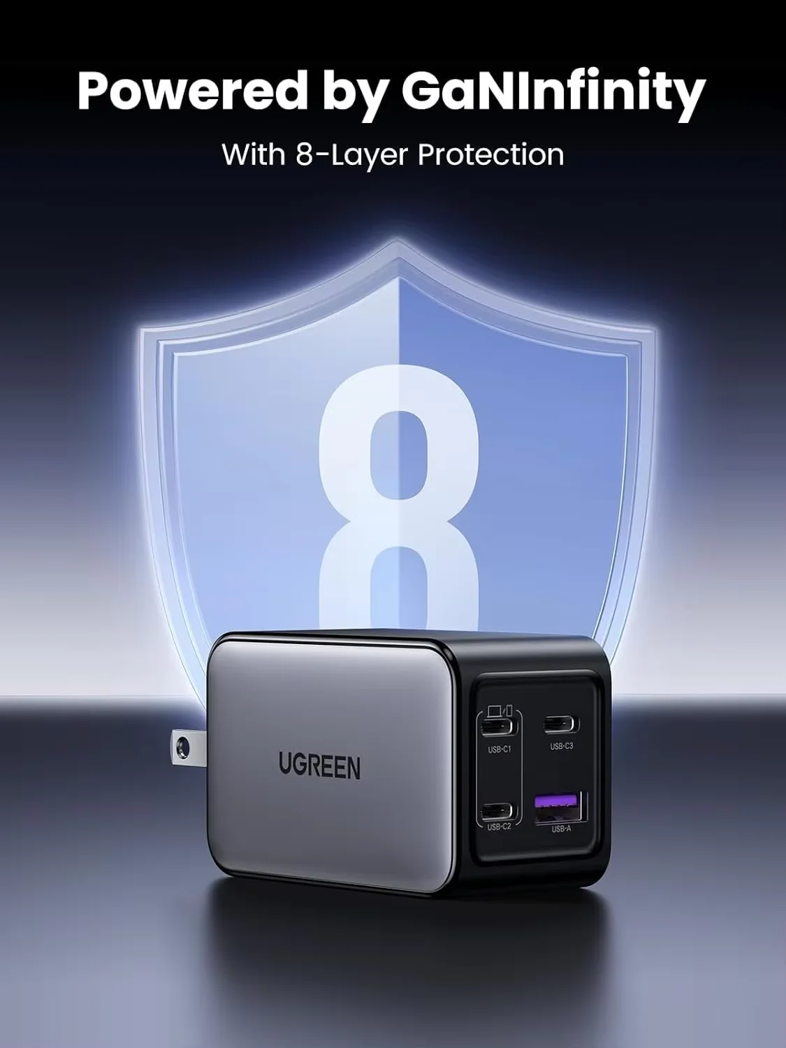 

UGREEN Nexode 65W GaN USB C Wall Charger, 4-Port Fast Type-C Charger Compatible with MacBook Pro/Air, Phone 17/16/15 Series