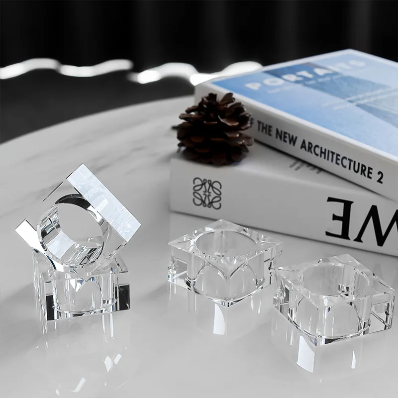 European Style Light Luxury Crystal Napkin Ring Table Cryst…