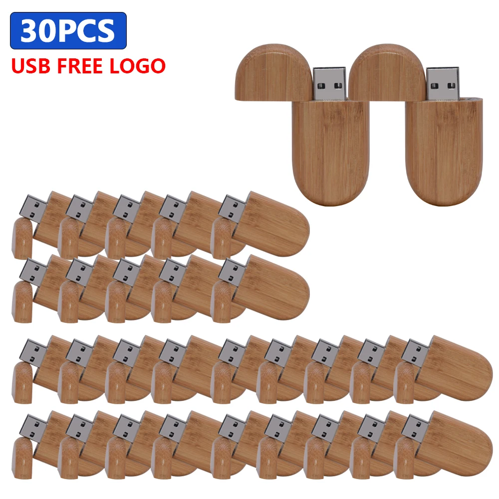 

30 PCS / LOT USB 2.0 Pendrive 4GB 8GB 16GB 32GB 64GB 128GB Free Logo Wooden USB Flash Drive Wholesale Memory Stick Gifts
