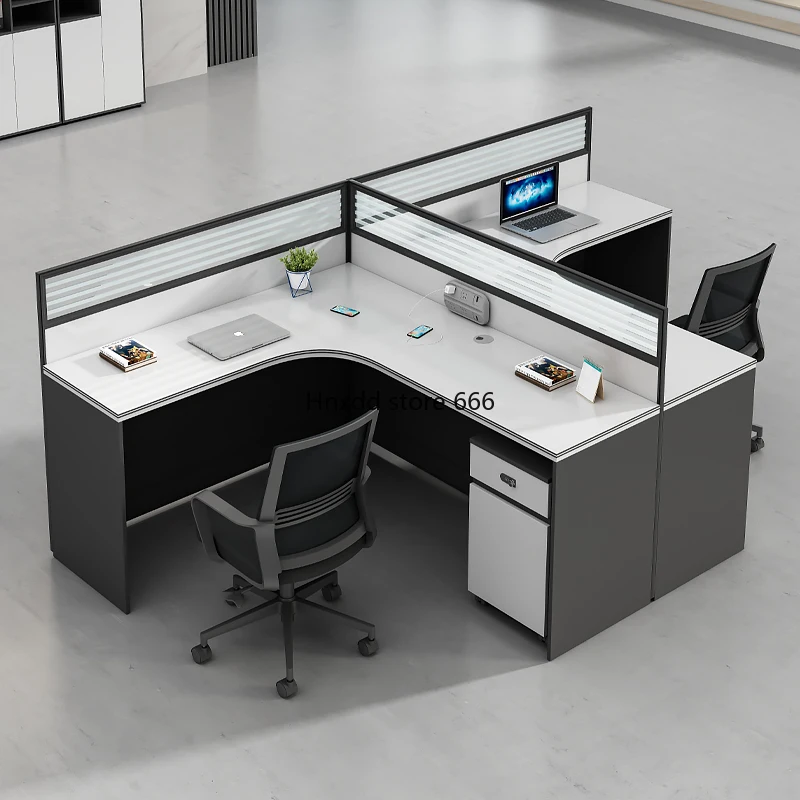 Workstation desk simple modern two four six table and chair combination