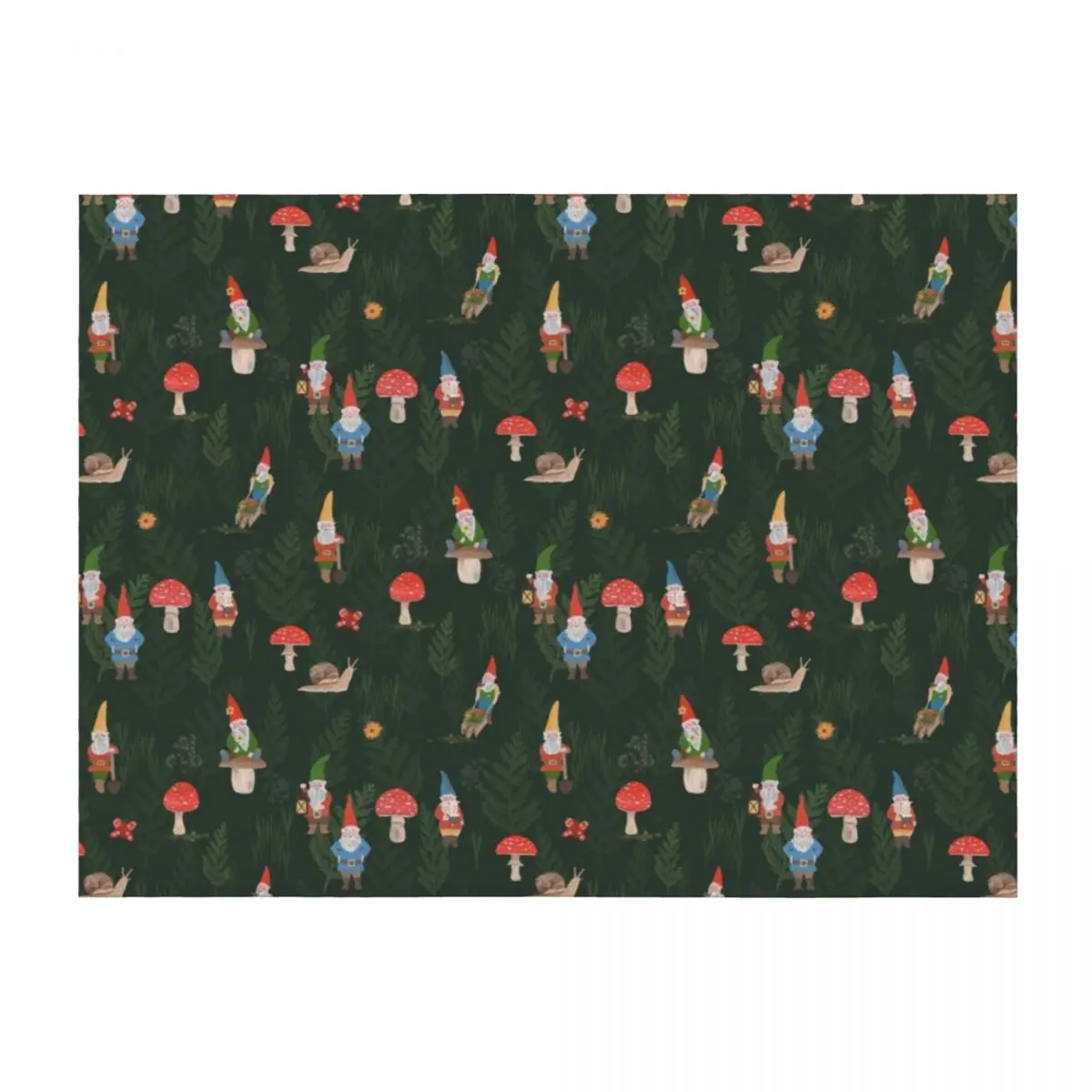 

Woodland Gnomes Throw Blanket Custom Summer Furrys Luxury Designer Blankets