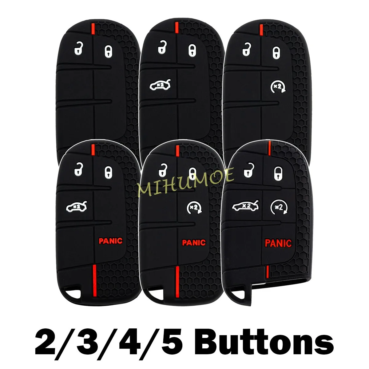 Funda para llave de coche con 2/3/4/5 botones para Dodge Charger Challenger Durango Journey para Jeep Grand Cherokee/Cherokee KL Compass MP