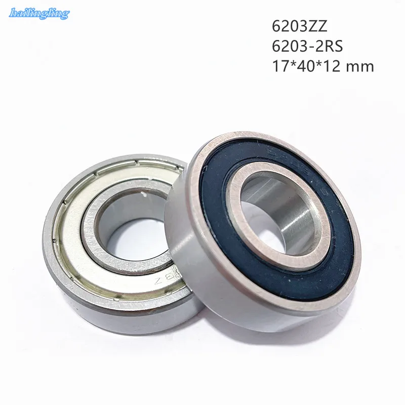 

2PCS Bearing Steel 6203ZZ 6203-2RS Shielded Deep Groove Ball Bearing 17*40*12 mm 6203 Bearings