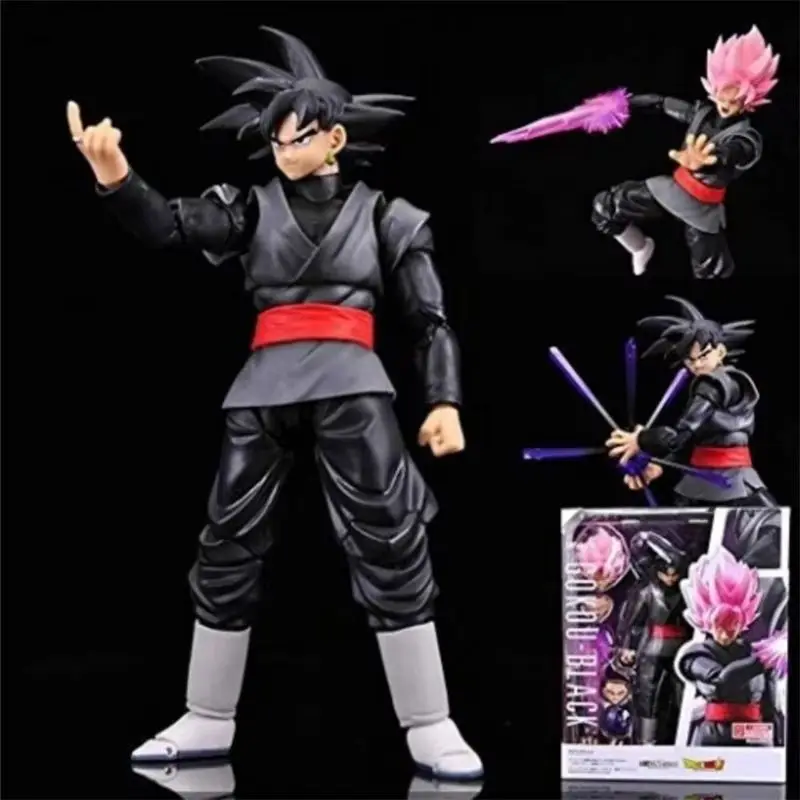 14Cm Anime Dragon Ball Zwart Goku Zamasu Action Figure Super Saiyan Film Versie Met Meerdere Accessoires Dbz Model Speelgoed geschenken