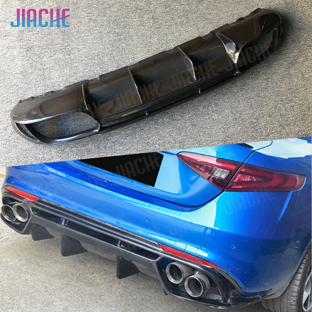 Hinten Stoßstange Diffusor Lip Spoiler Für Alfa Romeo Giulia Standard 2017-2020 Carbon Faser Auto Spoiler FRP Hinten Lip auto Bodykits