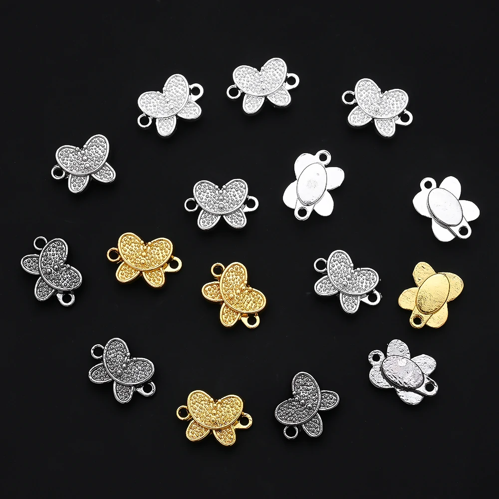 IYOE 4 قطعة 11*16 مللي متر سبيكة فراشة المغناطيسي المفاجئة فراشة المشابك المغناطيسية نهاية موصل Charms قلادة صنع المجوهرات سوار