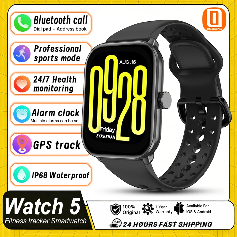 

Новые умные часы Watch 5 Sports для мужчин и женщин с AMOLED-экраном 2,01 дюйма, фитнес-трекер, измерение пульса, ЭКГ, водонепроницаемые, GPS, функция звонков.