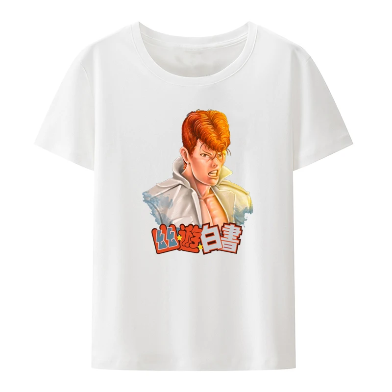 Nostalgic Japanese Anime Man Shor Sleeve T-shir T Shirt for Men Clothing YuYu Hakusho Kurama Comfortable Print Graphic T-shirts