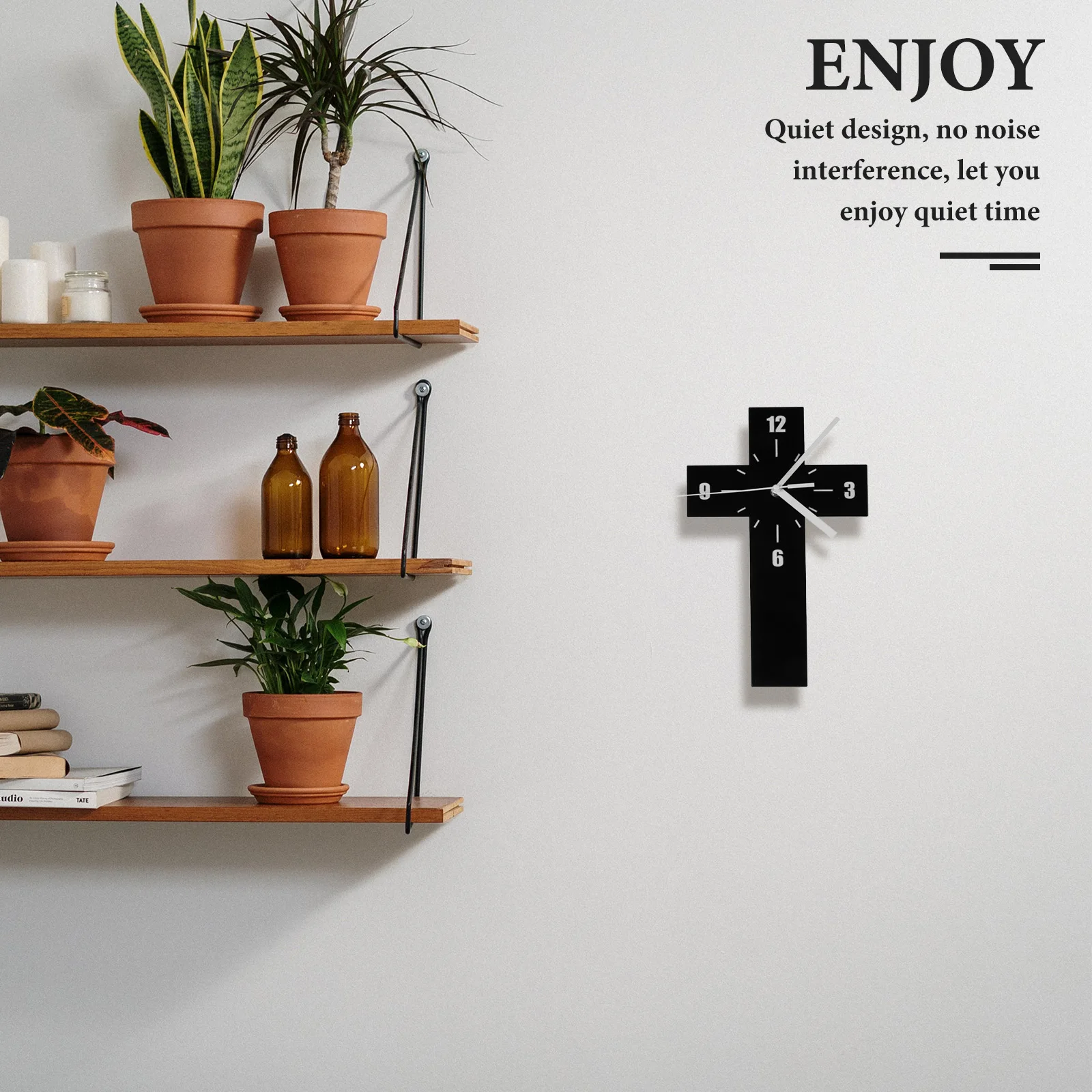 

Cross Style Wall Clock Modern Silent Non-Ticking Acrylic Decorative Home Office Bedroom Wall Hanging Clock Sturdy