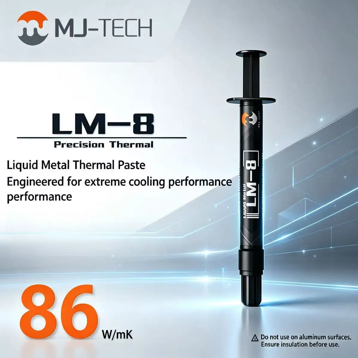 MJ-TECH LM-8 Liquid Metal Thermal Paste 1g/3g 86W/mK High Conductivity Thermal Grease for CPU GPU Laptop PS5 Xbox Cooling