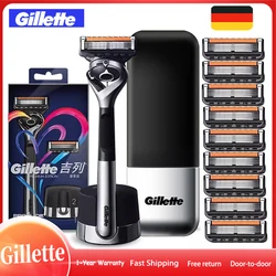 Gillette Razor Men Fusion 5 ProGlide Premiul Flex Ball T-shaped Razor Magnetic Stand 5-layers Progressive Blades Razor For Men