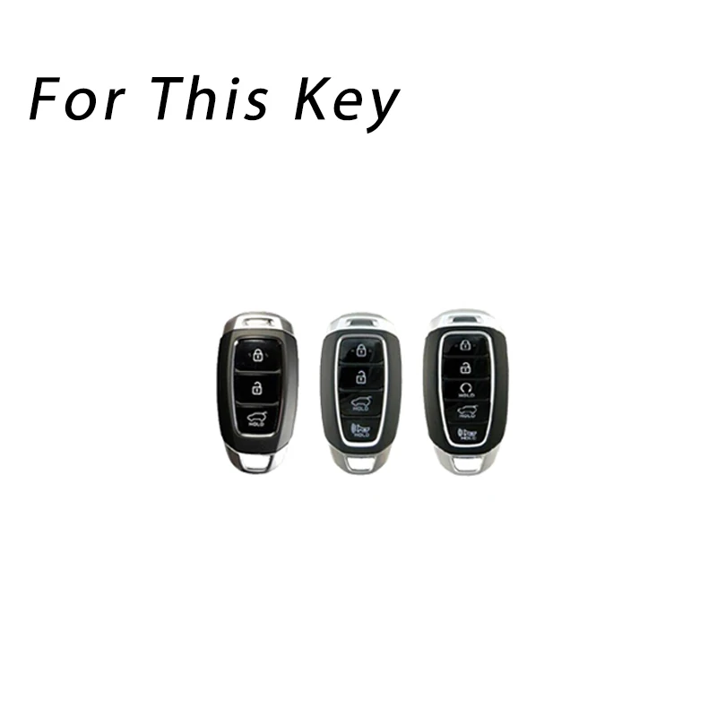 Zinc Alloy TPU Silicone Car Smart Key Fob Case Cover For Hyundai Santa Fe Accent Elantra Solaris IX35 Azera Grandeur Ig Verna