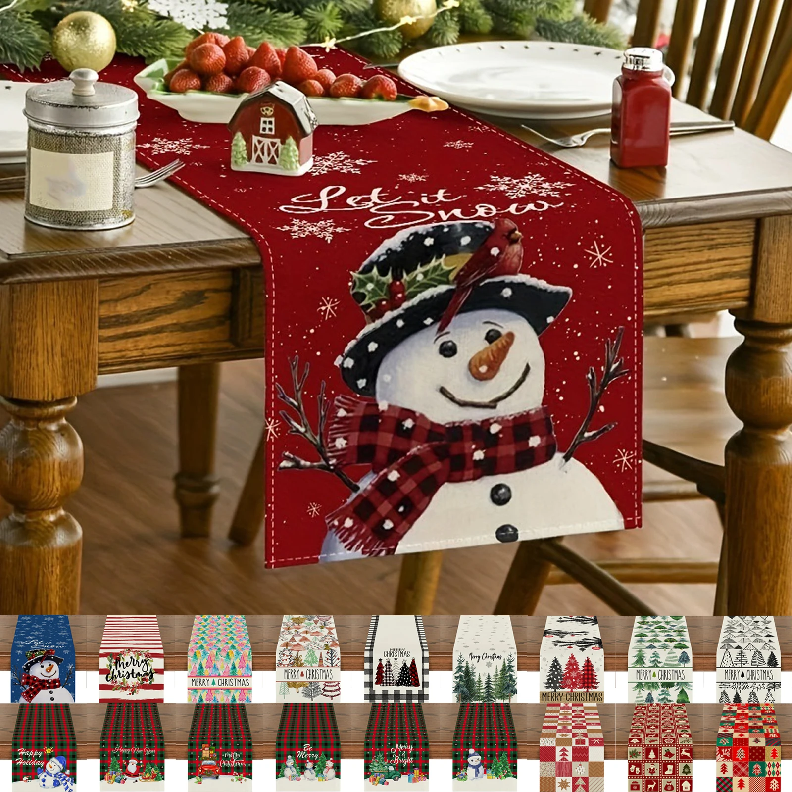 

Christmas Table Runner Merry Christmas Decoration for Home Xmas Decor 2025 Navidad Notal Noel Xmas Ornament Happy New Year 2026