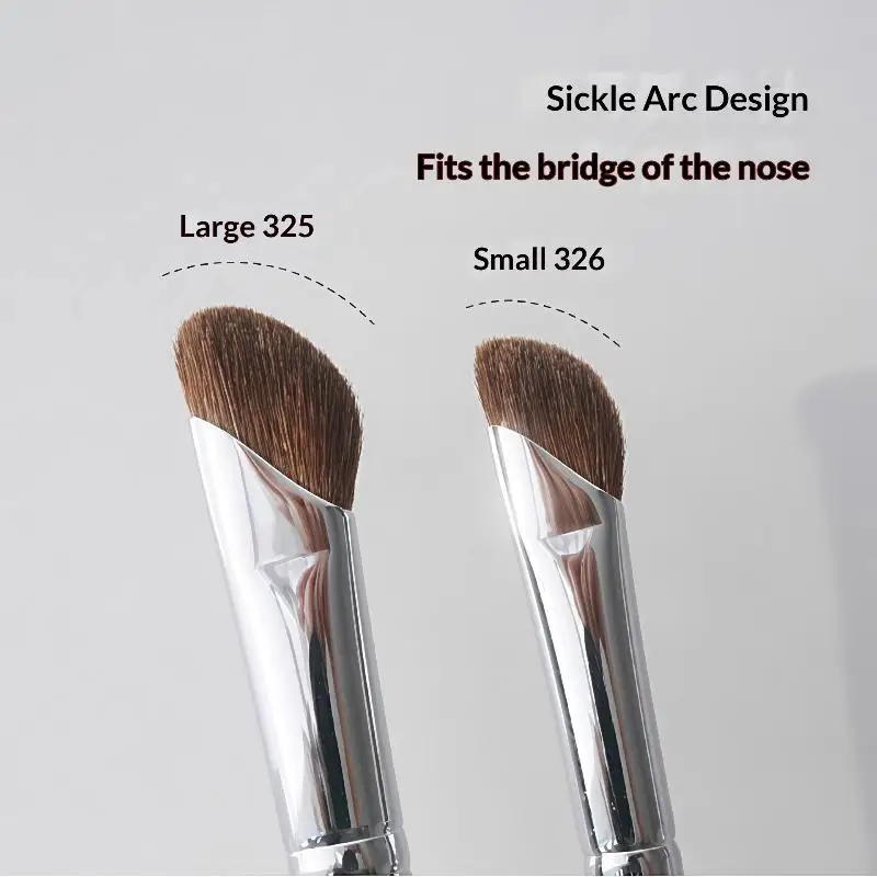 2Pcs Sickle Shaped Nasal Shadow Brush Soft Bristles For Daily Professional Makeup Use Beauty Tool