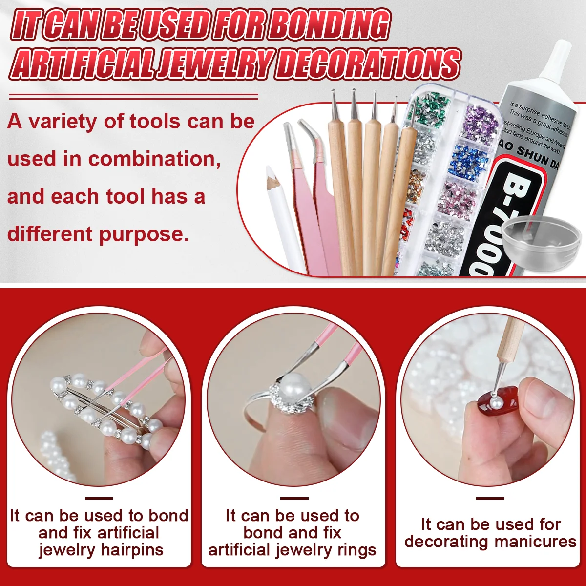 

B7000 50ml Multipurpose Industrial Adhesive DIY Rhinestone Jewelry Crafts Phone Case Repair Jewelry Making Liquid Super Glue