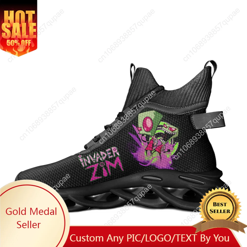 

Zim Anime High Top Sneakers Cartoon Invader Men Women Teenager Sports Shoes Running Sneaker Lace Up Mesh Footwear Custom Shoe