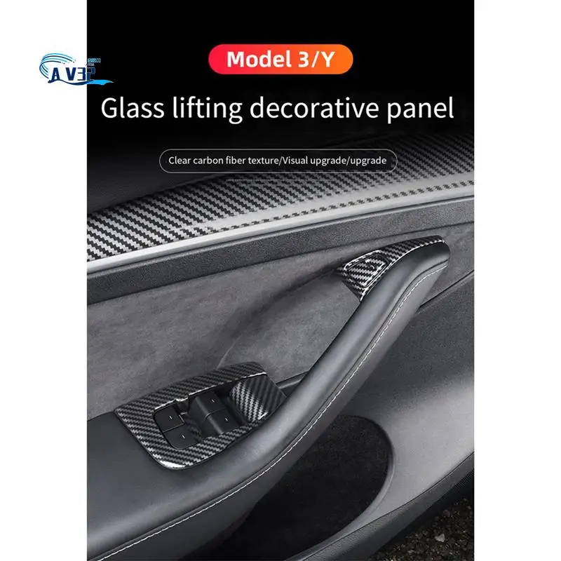 

AV32-Glass Lift Panel Button Decorative Stickers For Tesla Interior Modification