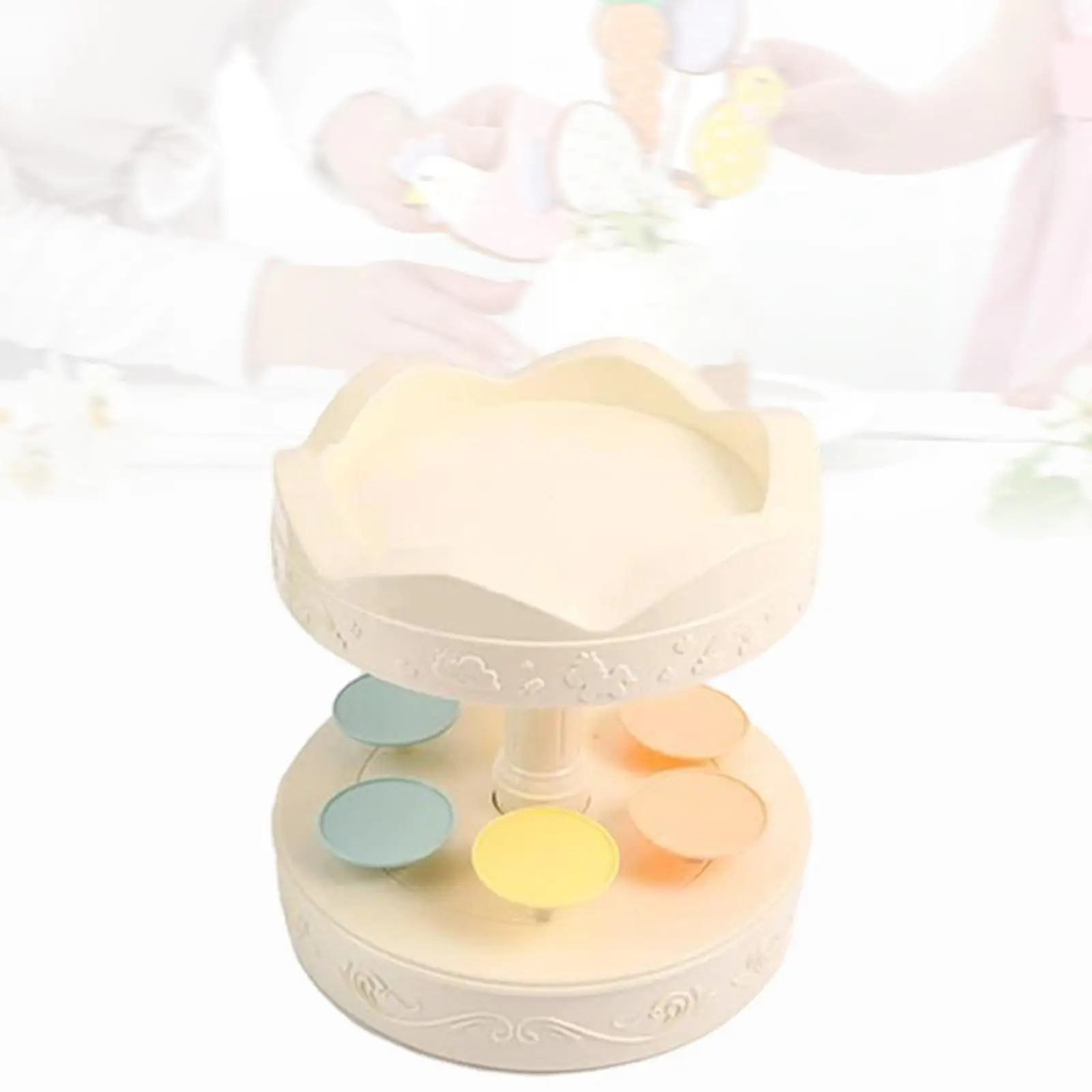 

Rotating Dessert Display Stand with Music Cupcake Stand Auto Rotatable Sushi Holder for Wedding Birthday Party Supplies
